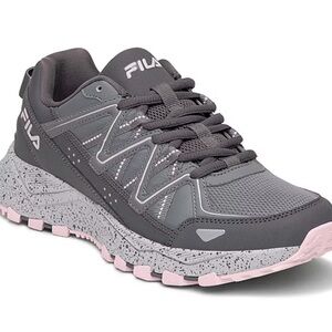 Fila Women's firetrail walking hiking activewear Sneakers gray/pink Sz 10